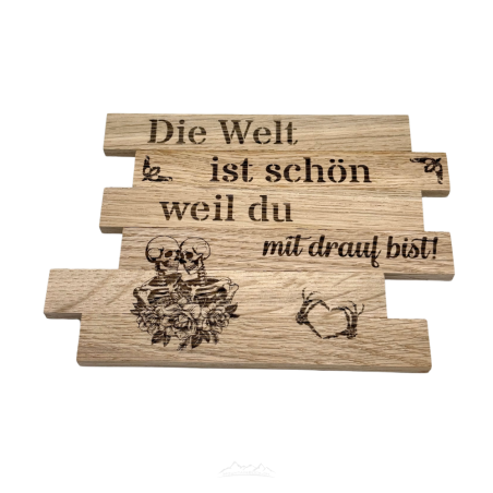Holzschild „Mit drauf bist!“ – Liebevoll anders
